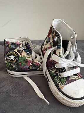 Converse Kids High-Top Sneakers in White, Green, Purple, Black